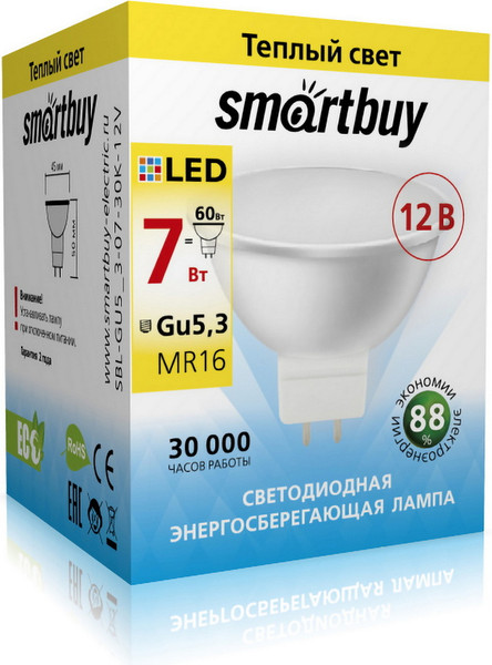 Лампа SmartBuy SBL-GU5_3-07-30K-12V
