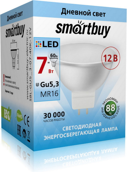 Лампа SmartBuy SBL-GU5_3-07-40K-12V