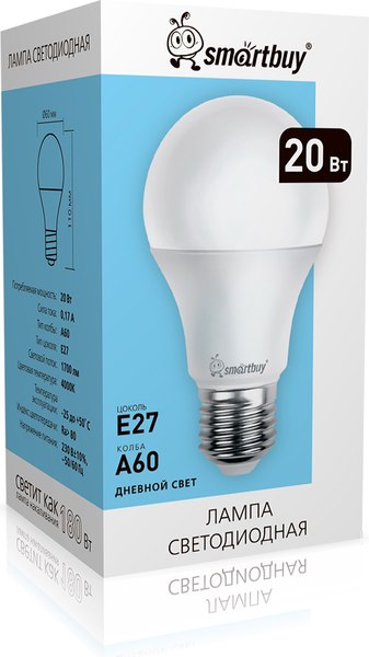 Лампа SmartBuy SBL-A60-20-40K-E27