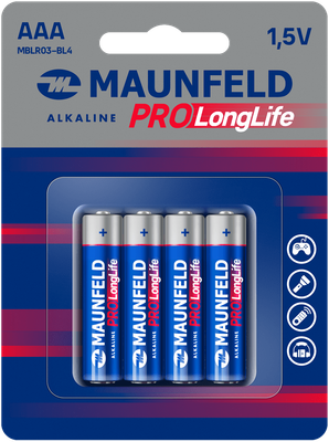 Комплект батареек Maunfeld Pro Long Life Alkaline ААА LR03 / MBLR03-BL4 - фото