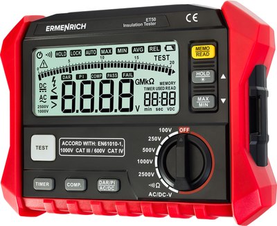 Тестер сопротивления изоляции Ermenrich Ping ET50 / 82962