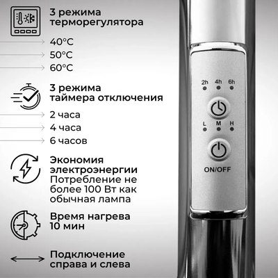 Полотенцесушитель электрический Маргроид Ferrum Inaro СНШ 150x6 6 крючков
