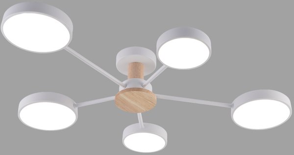 Потолочный светильник Mirastyle MH-3286/5 WH+WOOD - фото