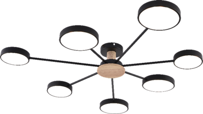 Потолочный светильник Mirastyle MH-3286/7 BK+WOOD - фото