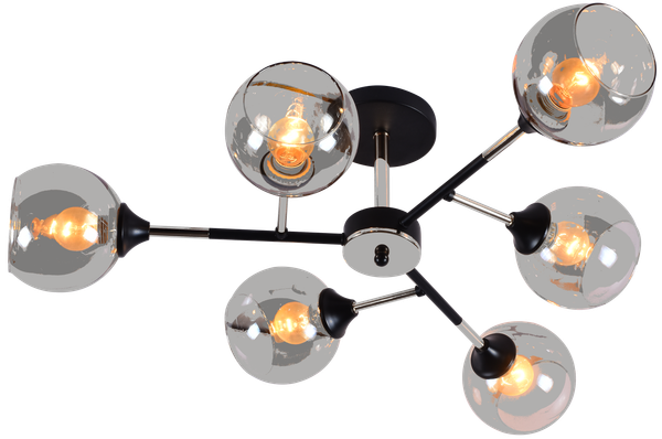 Потолочный светильник Mirastyle MH-10160/6 BK+CR - фото