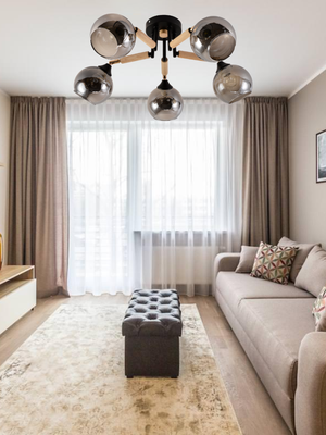 Люстра Mirastyle MH-1570B/5 BK+FGD+WOOD