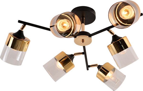 Потолочный светильник Mirastyle MH-1555B/6 BK+FGD - фото