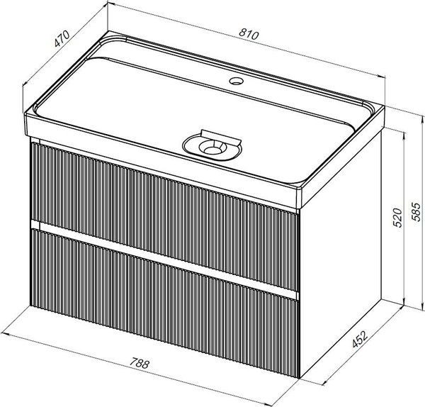 Тумба с умывальником Aquanet Альтера 80 / 337156