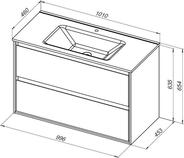 Тумба под умывальник Aquanet Милан 100 / 336385