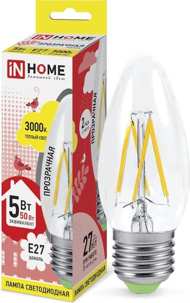 Лампа INhome LED-Свеча-deco / 4690612007588