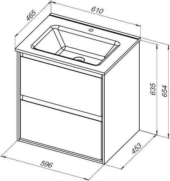 Тумба под умывальник Aquanet Милан 60 / 336382