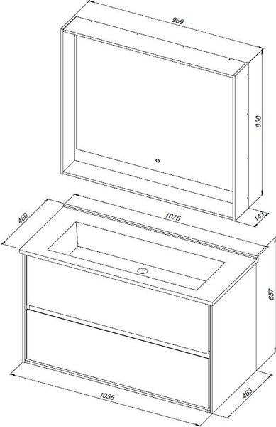 Тумба под умывальник Aquanet Милан 105 / 339970