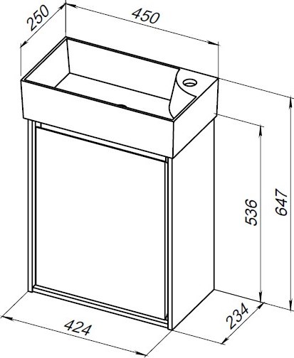Тумба под умывальник Aquanet Милан 45 / 339962