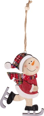 Елочная игрушка Волшебная страна Снеговик на коньках SYMZPB-4423203 / 106444 - фото