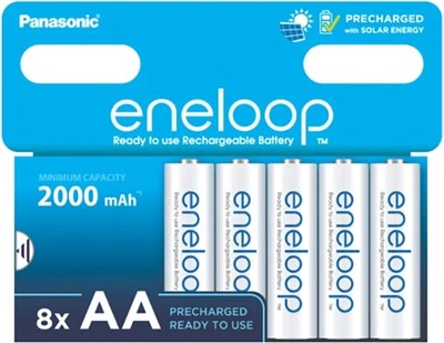 Комплект аккумуляторов Panasonic Eneloop AA 2000 / BK-3MCDE/8BE - фото