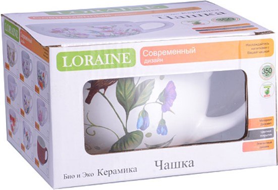 Чашка Loraine Птичка доломит 26609