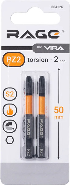 Набор бит Vira S2 PZ2x50мм / 554126