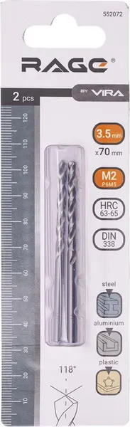 Набор сверл Vira 3.5мм P6M5 / 552072