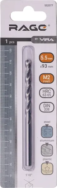 Сверло Vira 5.5мм P6M5 / 552077