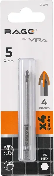Сверло Vira Quadro-X HEX 5мм / 554071