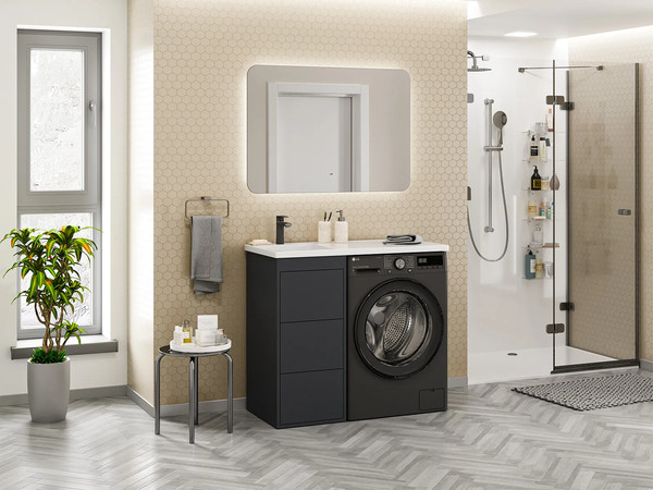 Тумба с умывальником Brevita Grafit 40 / GRA-01040-013Я+5213100