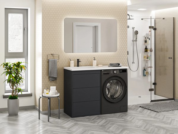 Тумба с умывальником Brevita Grafit 60 / GRA-01060-013Я+5216120