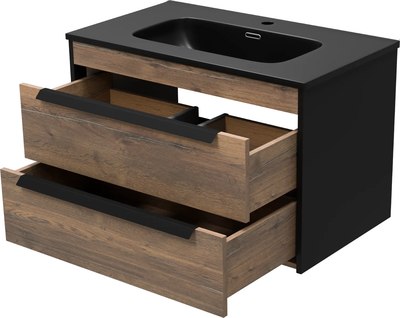 Тумба с умывальником Brevita Monsour 80 / MON-09080-0102Я+9080MMB