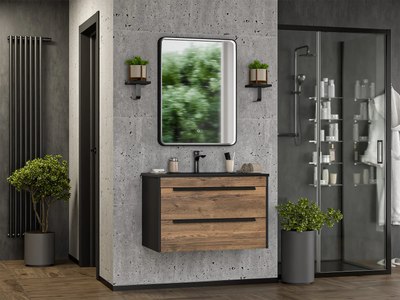 Тумба с умывальником Brevita Monsour 80 / MON-09080-0102Я+9080MMB