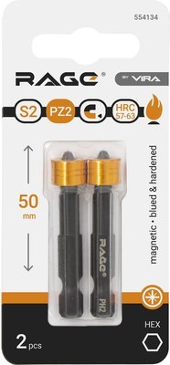 Набор бит Vira Rage S2 PZ2x50мм / 554134