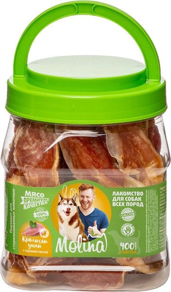 Лакомство для собак Molina Кроличьи ушки с куриной пастой - фото