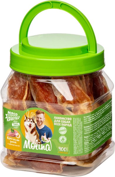 Лакомство для собак Molina Кроличьи ушки с куриной пастой