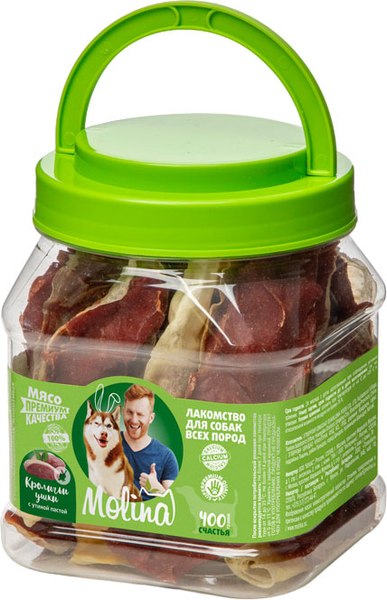 Лакомство для собак Molina Кроличьи ушки с утиной пастой - фото