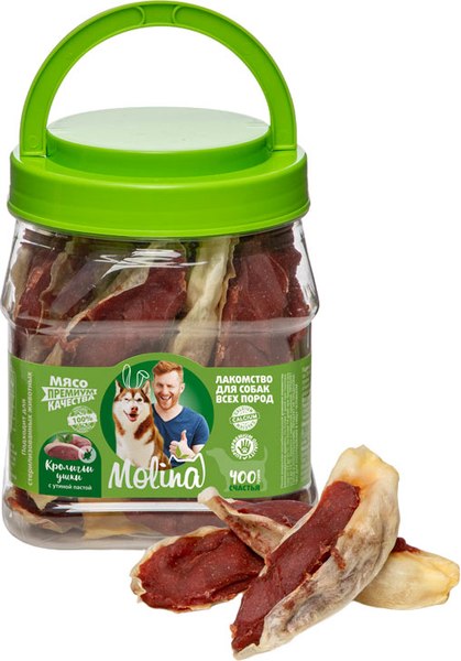 Лакомство для собак Molina Кроличьи ушки с утиной пастой