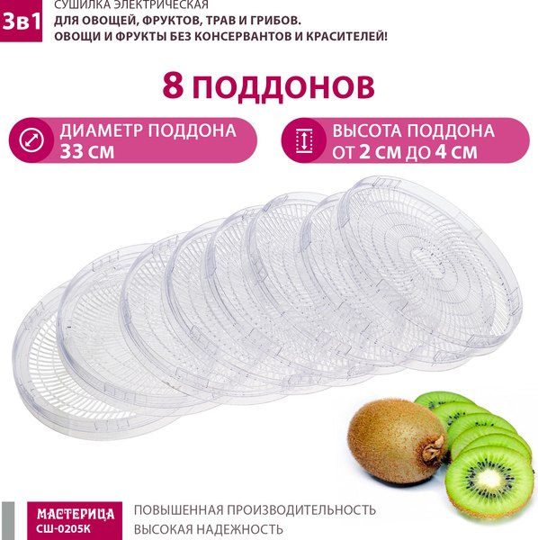 Сушилка для овощей и фруктов Мастерица СШ-0205К