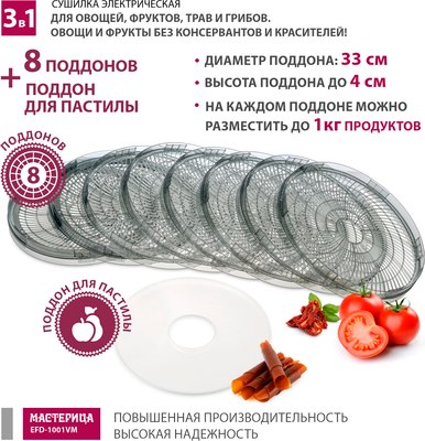 Сушилка для овощей и фруктов Мастерица EFD-1001VM