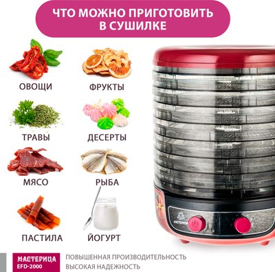 Сушилка для овощей и фруктов Мастерица EFD-2000 3в1