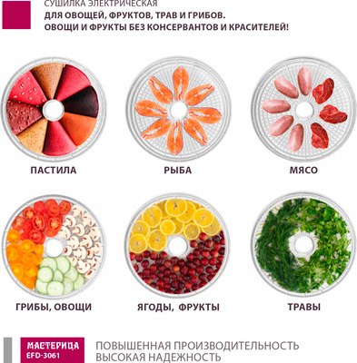Сушилка для овощей и фруктов Мастерица EFD-3061