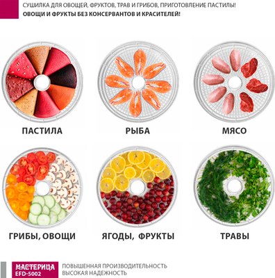 Сушилка для овощей и фруктов Мастерица EFD-5002