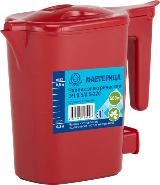 Электрочайник Мастерица ЭЧ 0.5/0.5-220Р (рубин) - фото