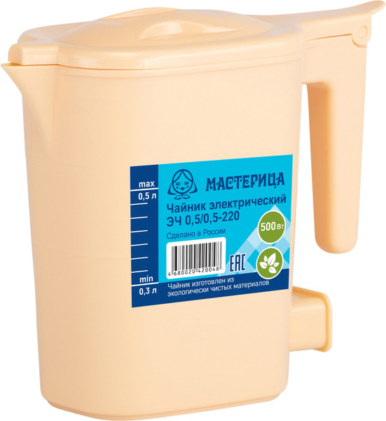 Электрочайник Мастерица ЭЧ 0.5/0.5-220Б (бежевый) - фото