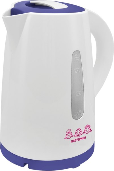 Электрочайник Мастерица ЕК-1701M (белый/фиолетовый) - фото