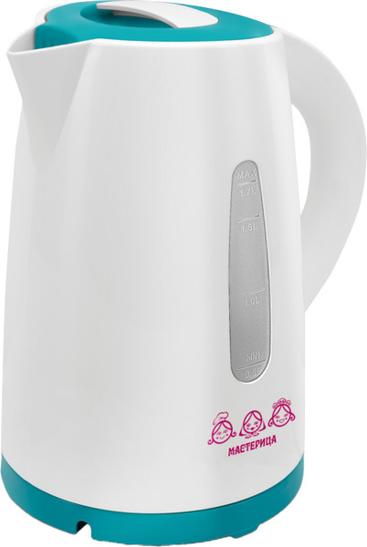 Электрочайник Мастерица ЕК-1701M (белый/бирюзовый) - фото