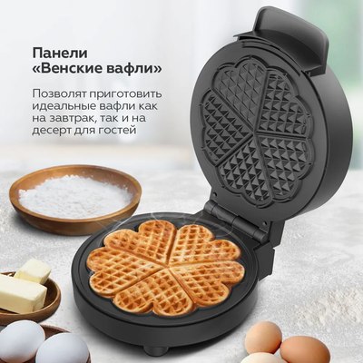 Вафельница BQ ST1010 (черный/сталь)