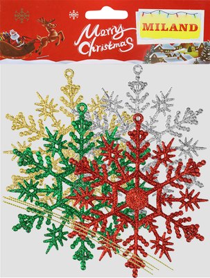 Набор елочных игрушек Miland Ажурные снежинки / НУ-8319 - фото