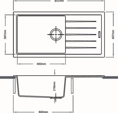 Мойка кухонная Longran Ultra ULS914.457 (крома)