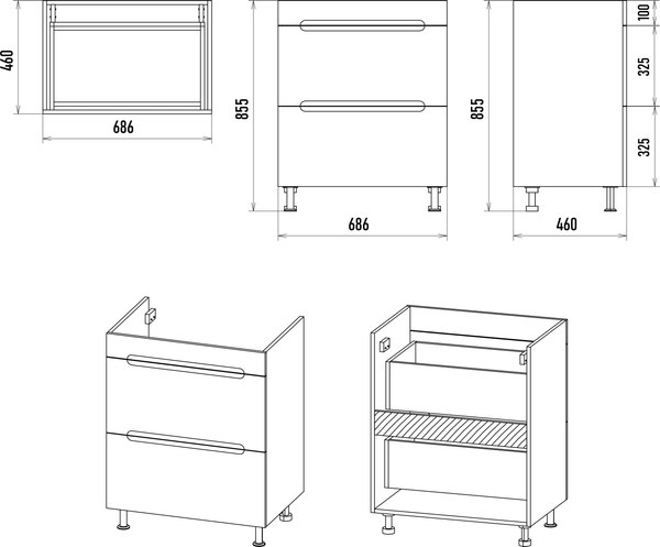Тумба с умывальником Misty Байкал 70 / Э-Бай06070-022Я+5218130