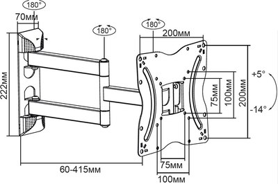Кронштейн для телевизора Baff KP2S 13-55