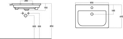Тумба с умывальником Misty Chester 65 / CHE-09065-49502Я+13065-KL