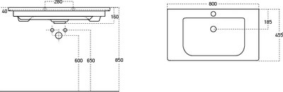 Тумба с умывальником Brevita Chester 80 / CHE-09080-49502Я+13080-KL