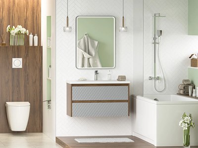 Тумба с умывальником Brevita Chester 90 / CHE-09090-49502Я+13090-KL